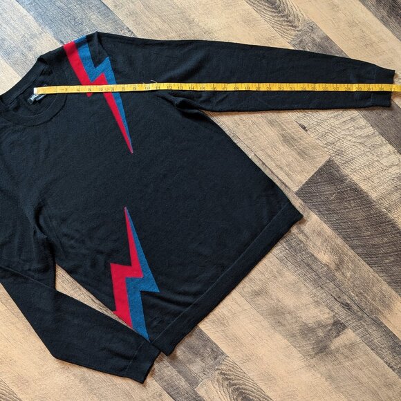 Zadig & Voltaire Kennedy Sweater Lightning Bolts Black XS Merino Wool - Picture 6 of 7